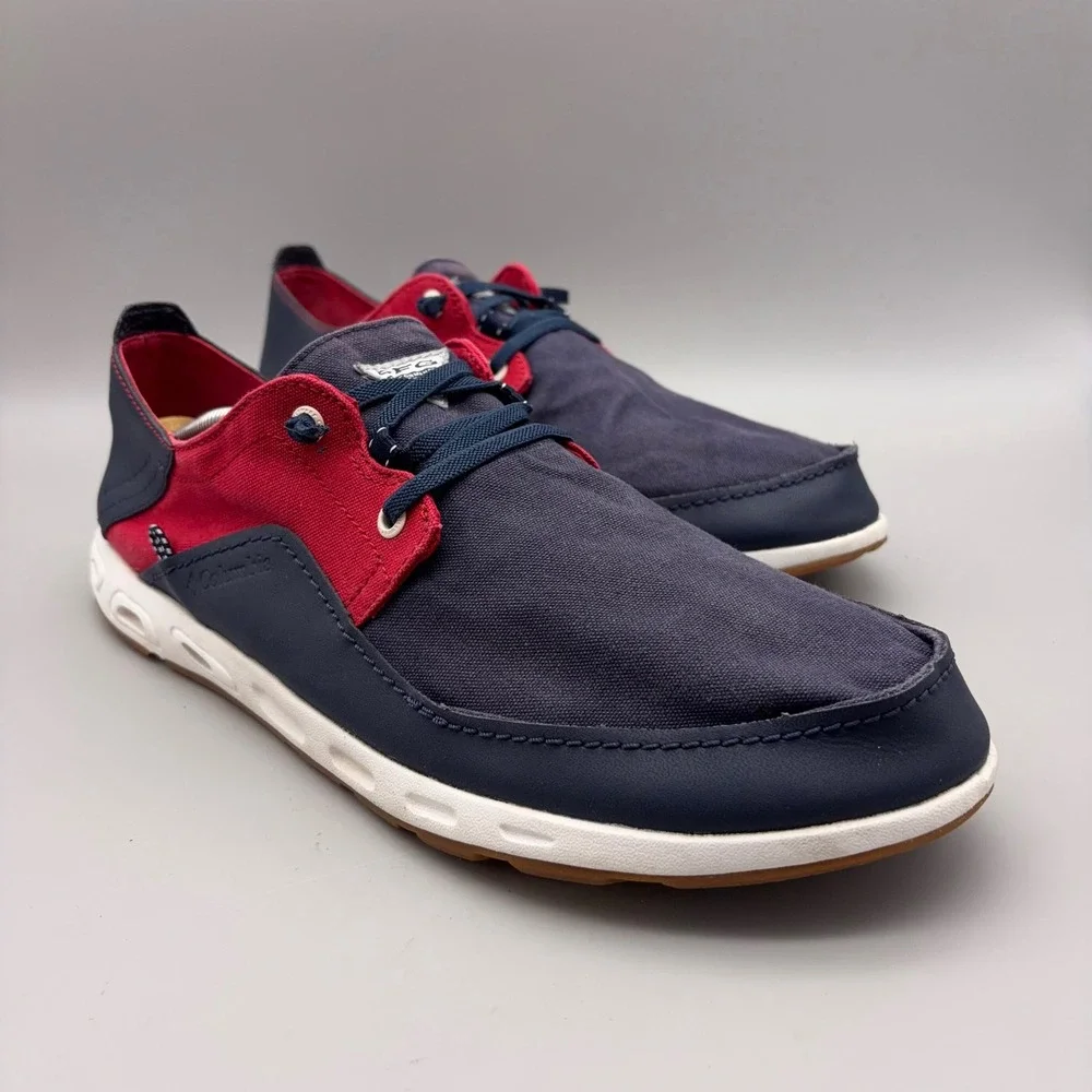 Columbia Boat Shoes Mens 12 Navy Blue Red Colorblock PFG Bahama Vent Fishing